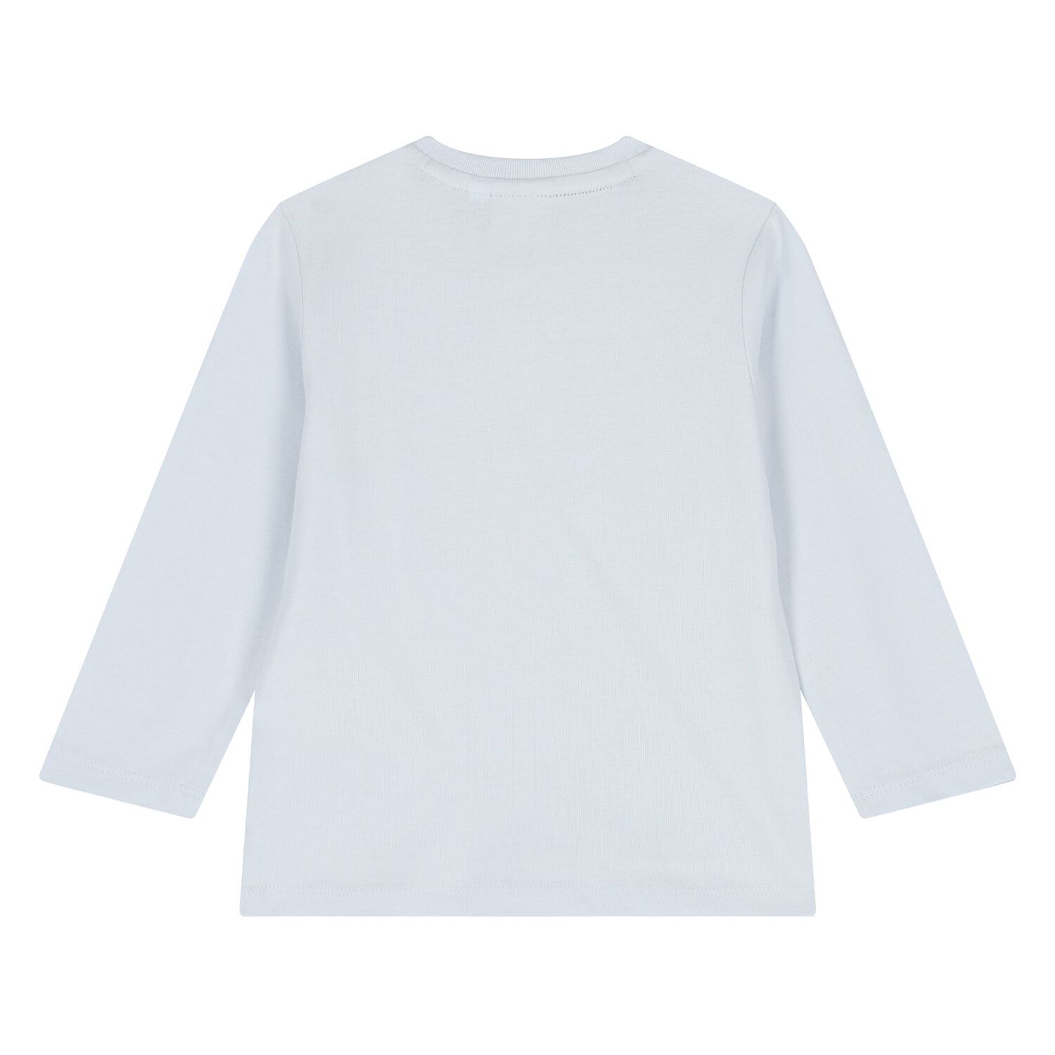 Younger Boys Blue Logo Long Sleeve Top, 1, hi-res