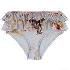 Girls Blue Floral Bikini, 1, hi-res