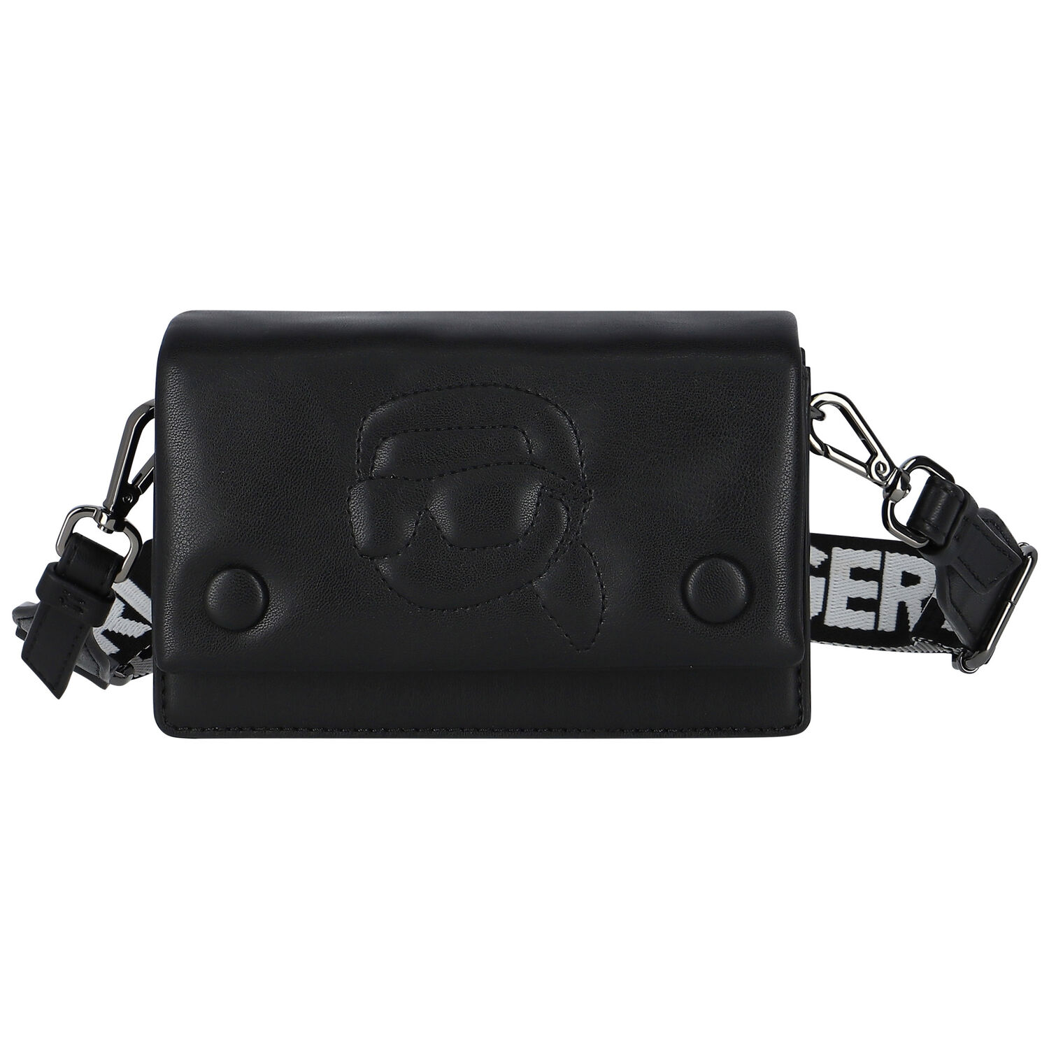 حقيبة يد بنات بالشعار باللون الاسود, 2, hi-res