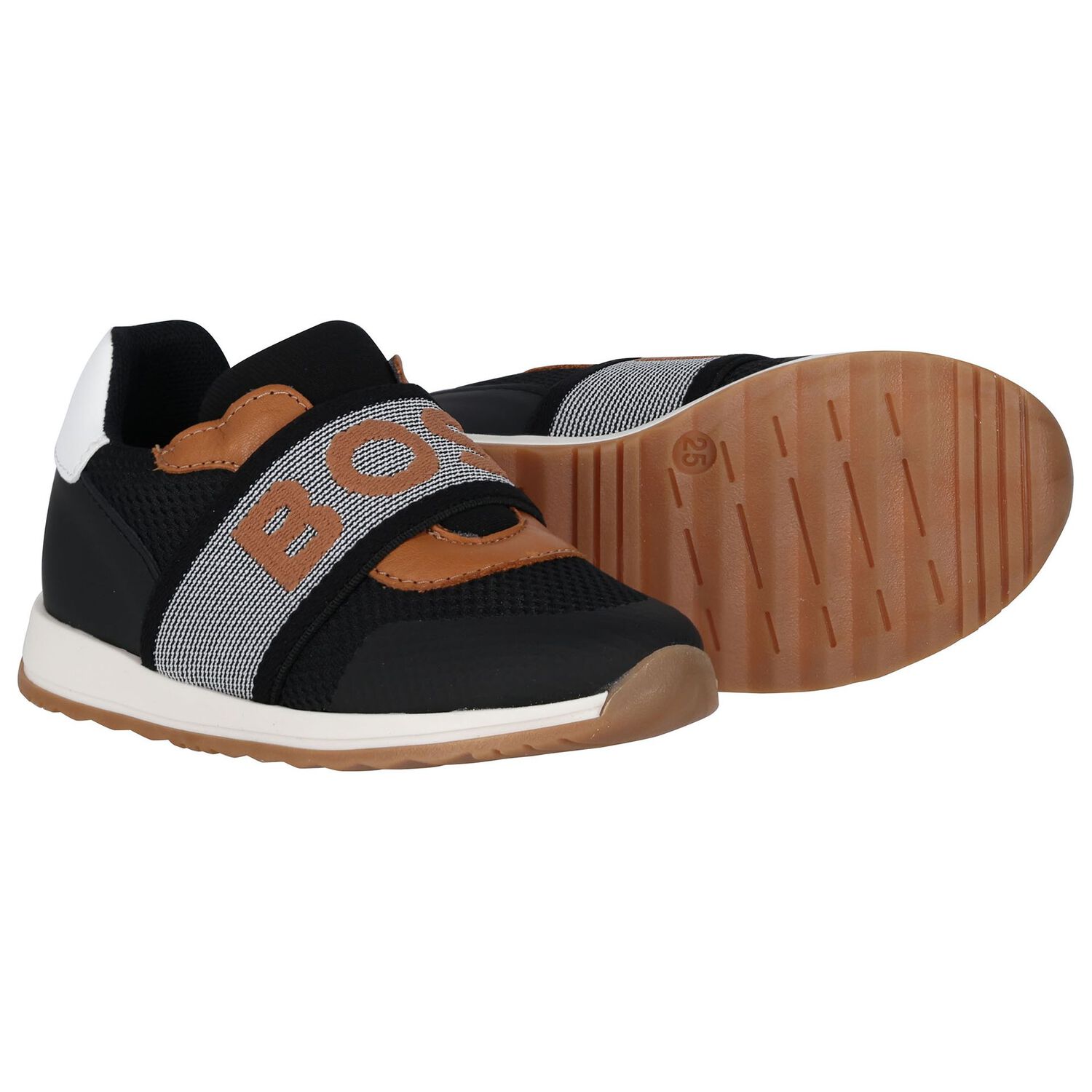 حذاء رياضى اولاد بالشعار باللون الاسود , 1, hi-res image number null