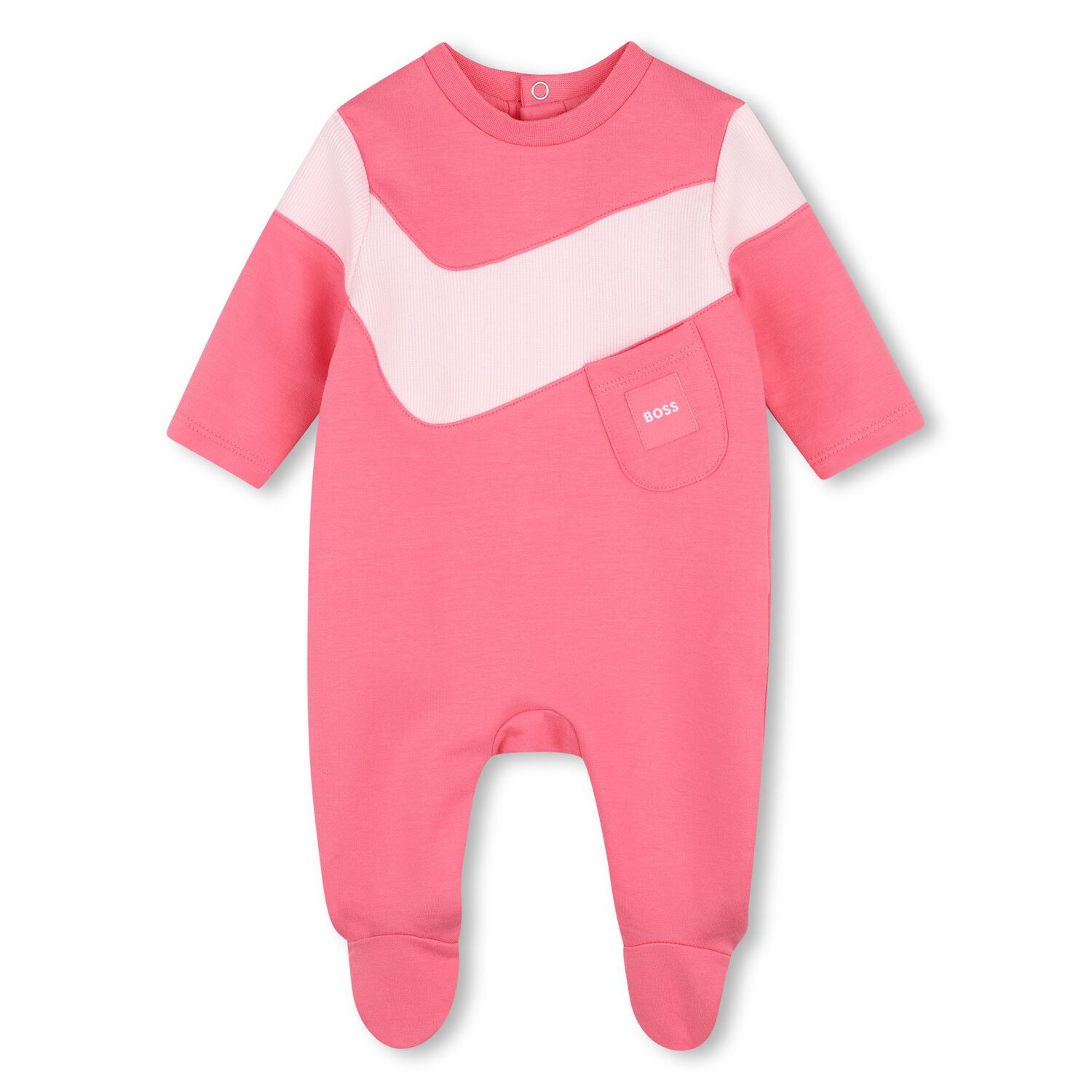Baby Girls Pink Logo Babygrow, 1, hi-res