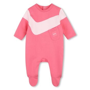 Baby Girls Pink Logo Babygrow
