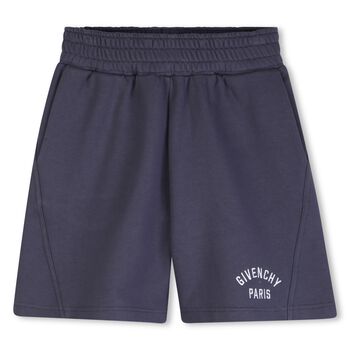 Boys Navy Blue Logo Shorts