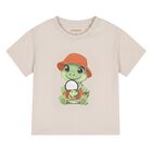 Younger Boys Beige Crocodile T-Shirt, 2, hi-res