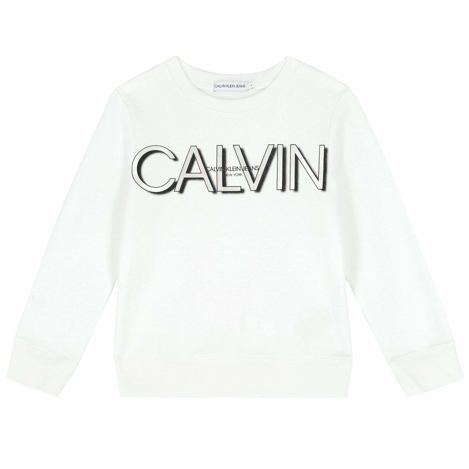 Girls White Logo Sweatshirt, 1, hi-res image number null