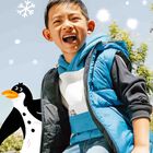 Boys Navy Blue & Blue Reversible Padded Gilet, 1, hi-res