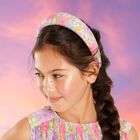 Girls Pink & Purple Floral Headband, 1, hi-res