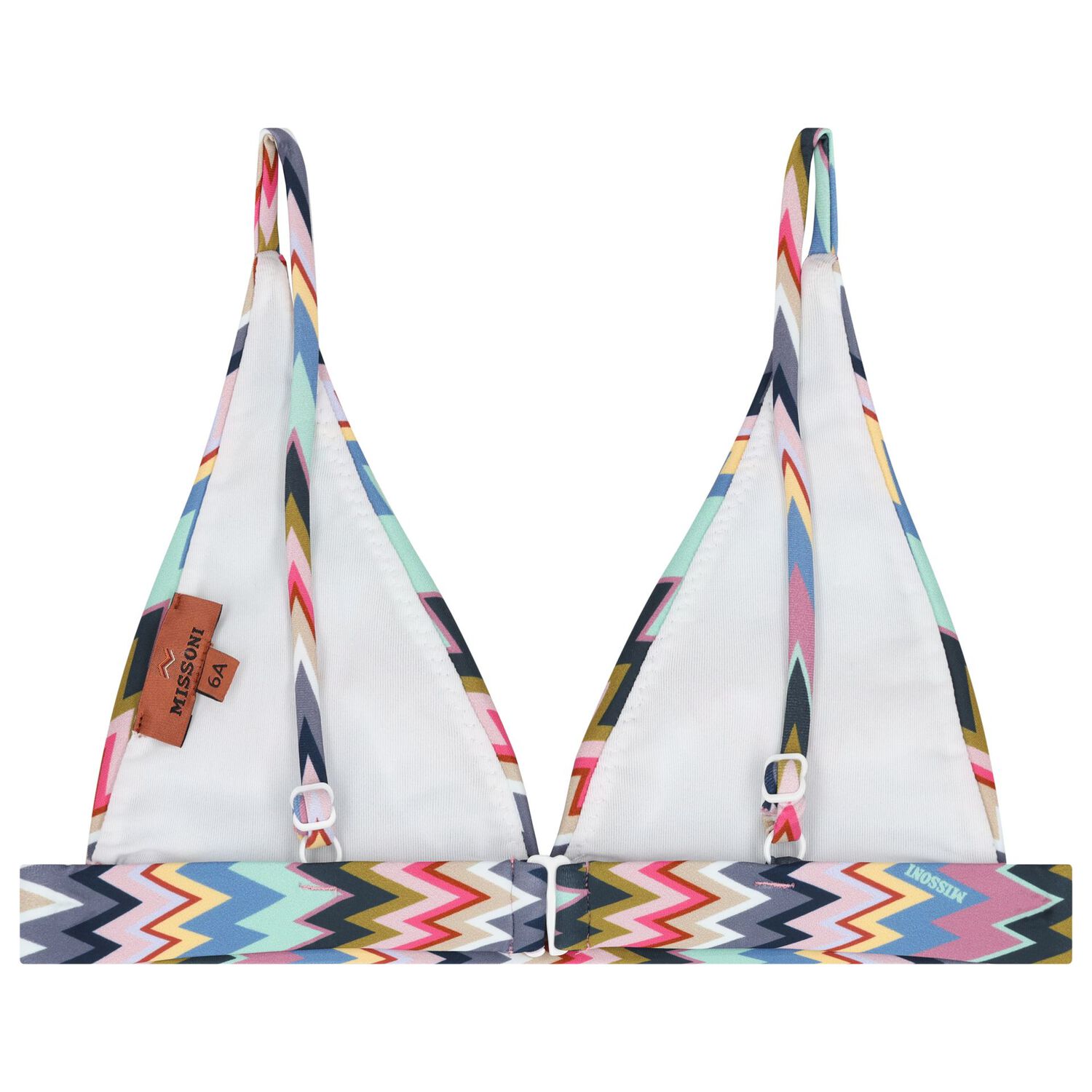 Girls Multi-Coloured Zigzag Print Bikini, 1, hi-res