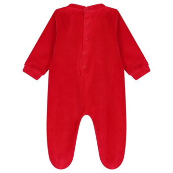 Baby Boys Red Christmas Bunny Babygrow