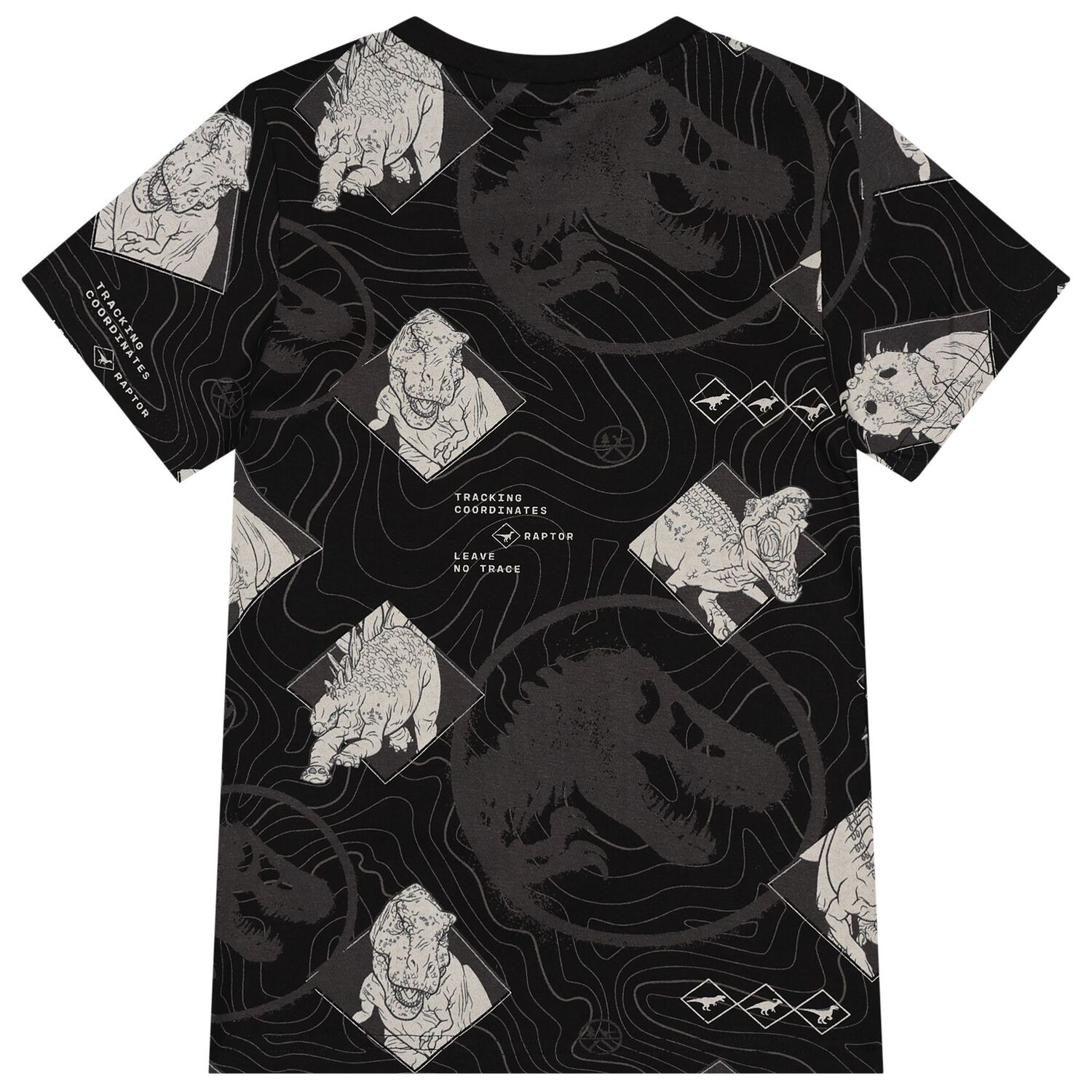Boys Black Jurassic Shorts Set, 1, hi-res