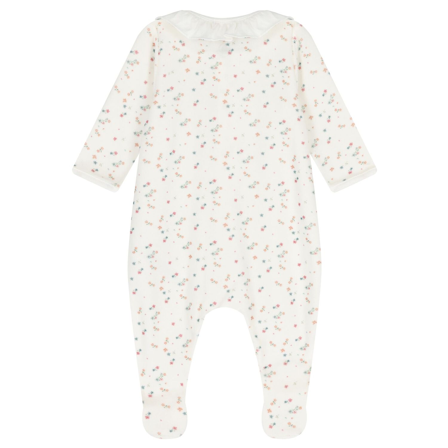 Baby Girls Ivory Floral Babygrow, 1, hi-res