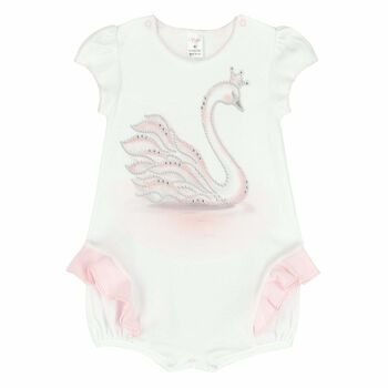 Baby Girls White & Pink Shortie