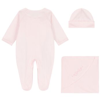 Baby Girls Pink Babygrow Gift Set, 2 Baby Girls Pink Babygrow Gift Set