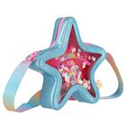 Girls Blue Starfish Shoulder Bag, 1, hi-res