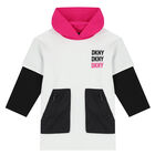 Girls White Logo Hooded Dress, 2, hi-res