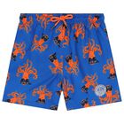 Boys Blue Octopus Swim Shorts, 1, hi-res