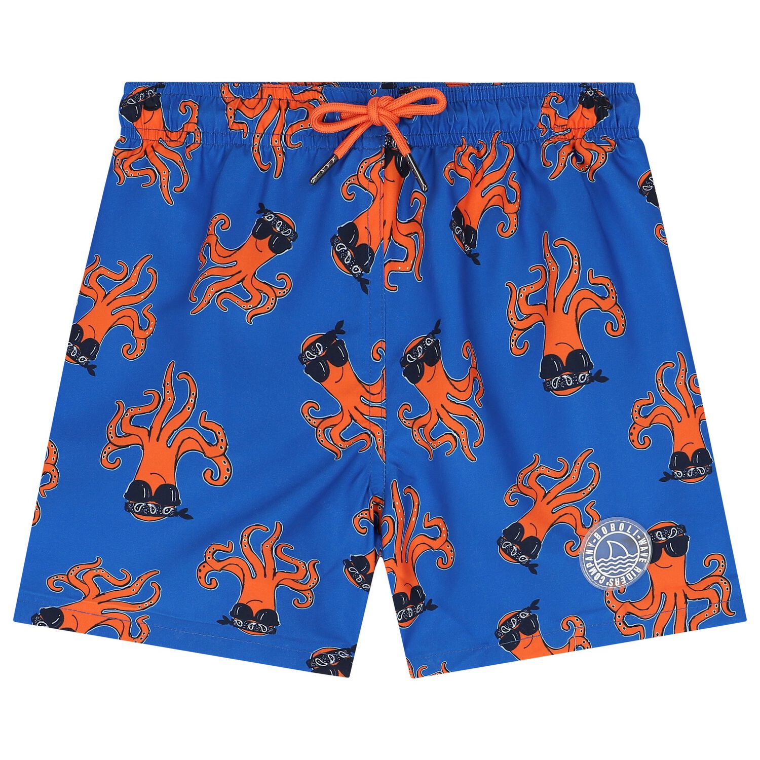 Boys Blue Octopus Swim Shorts, 1, hi-res