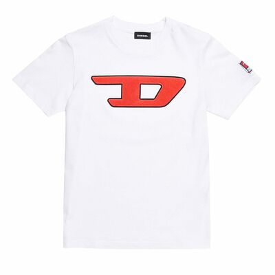 White Logo Cotton T-Shirt