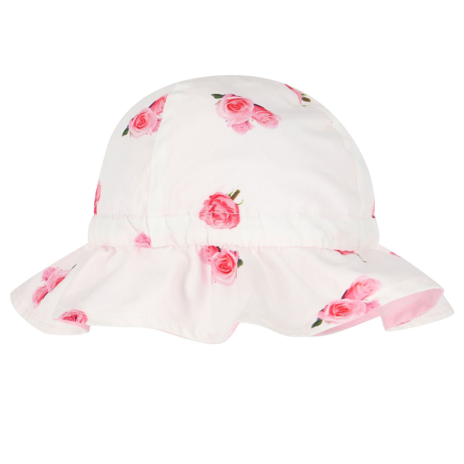 Girls White & Pink Rose Hat, 1, hi-res image number null
