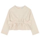 Girls Gold Bow Trouser Set, 1, hi-res