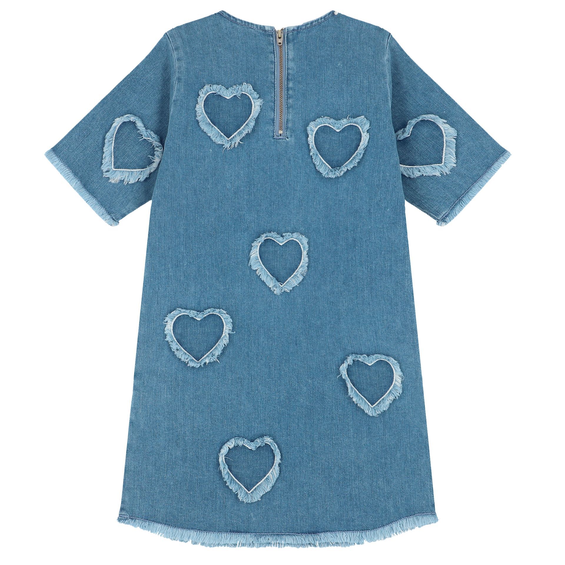 Stella McCartney Girls Blue Hearts Denim Dress | Junior
