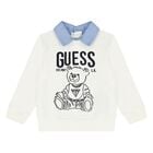 Baby Boys Ivory & Blue Teddy Bear Logo Trousers Set , 1, hi-res