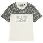 Boys Ivory & Grey Logo T-Shirt, 1, hi-res