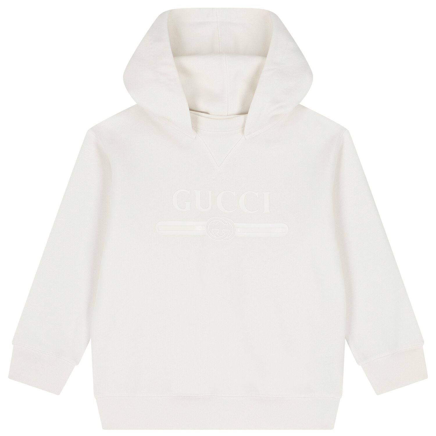 Boys Ivory Logo Hooded Top, 1, hi-res