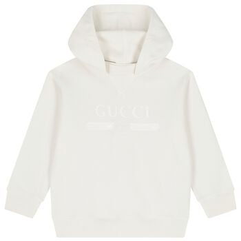 Boys Ivory Logo Hooded Top