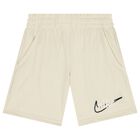 Boys Beige Logo Shorts, 1, hi-res