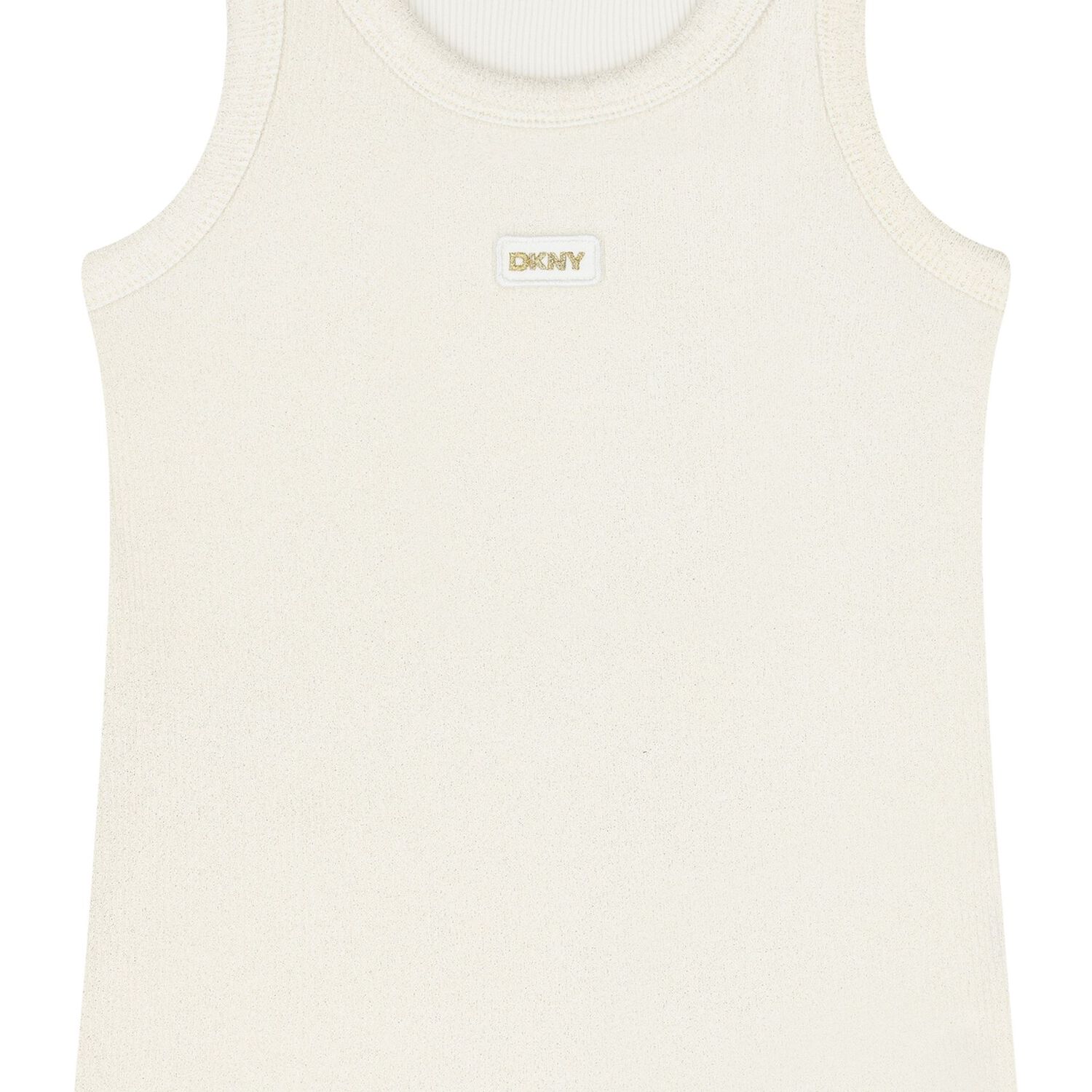Girls Beige Logo Sleeveless Top, 1, hi-res image number null