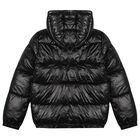 Boys Black Logo Puffer Jacket, 1, hi-res