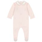 Baby Girls Pink Embroidered Bunnies Babygrow Set, 1, hi-res