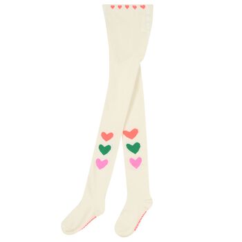 Girls Ivory Hearts Tights 