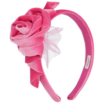 Girls Pink Rose Hairband