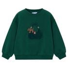 Girls Green Handbag Motif Sweatshirt, 1, hi-res
