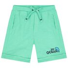 Boys Green Fleece Shorts, 1, hi-res