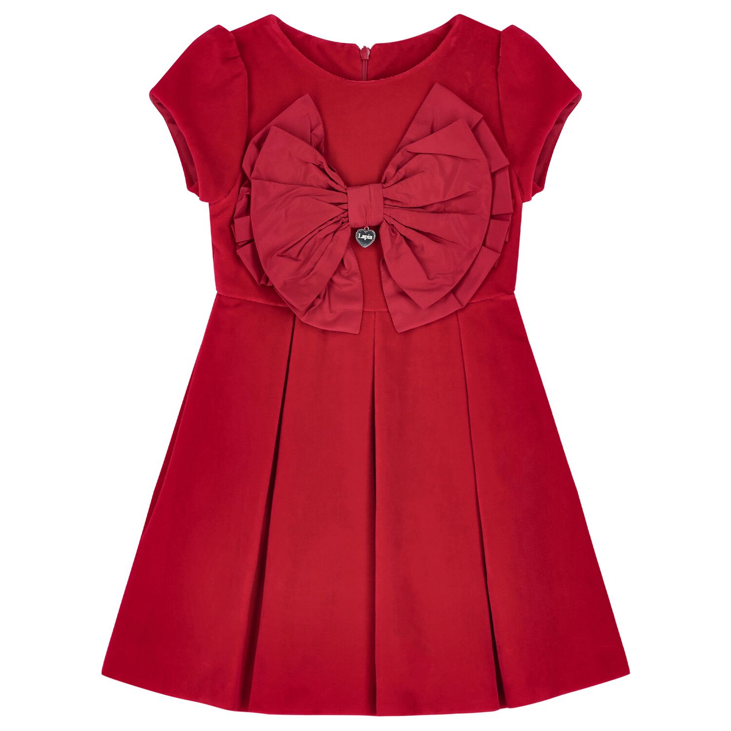 Girls Red Bow Dress, 1, hi-res image number null