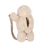 Girls Beige Teddy Bear Backpack, 1, hi-res