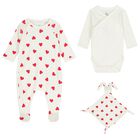 Baby Girls Ivory & Red Heart Babygrow Gift Set, 2, hi-res