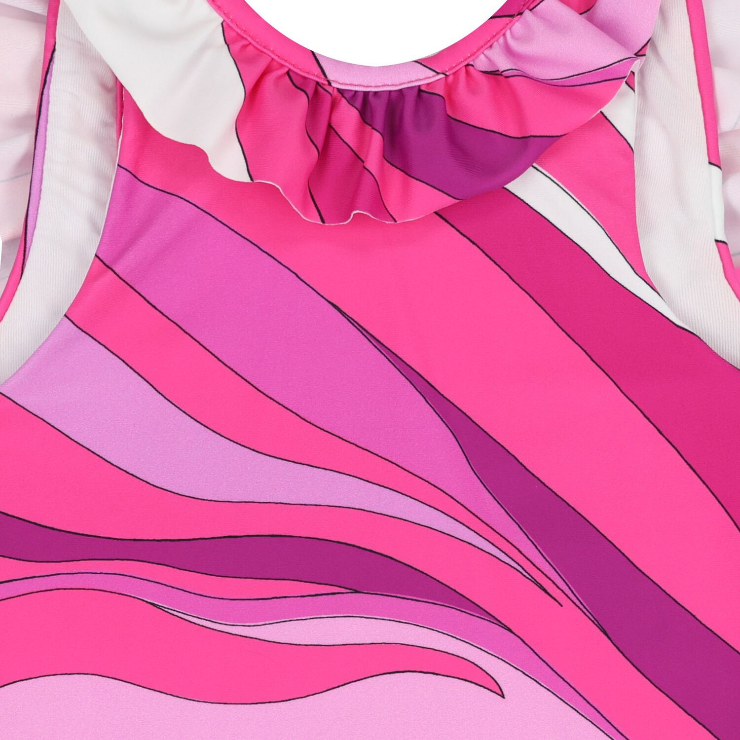 Younger Girls Pink & Purple Ruffled Swimsuit, 1, hi-res