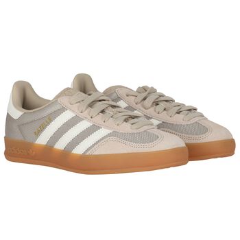 Beige & White Gazelle Trainers 