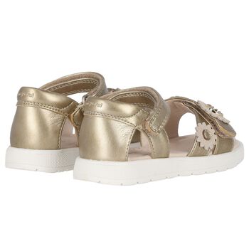 Younger Girls Ivory Flower Sandals