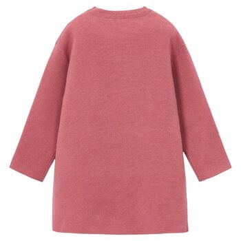Girls Pink Fox Knitted Dress Set