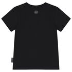 Boys Black Logo Teddy Bear T-Shirt, 1, hi-res