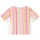 Girls White & Pink Zig Zag T-Shirt, 1, hi-res