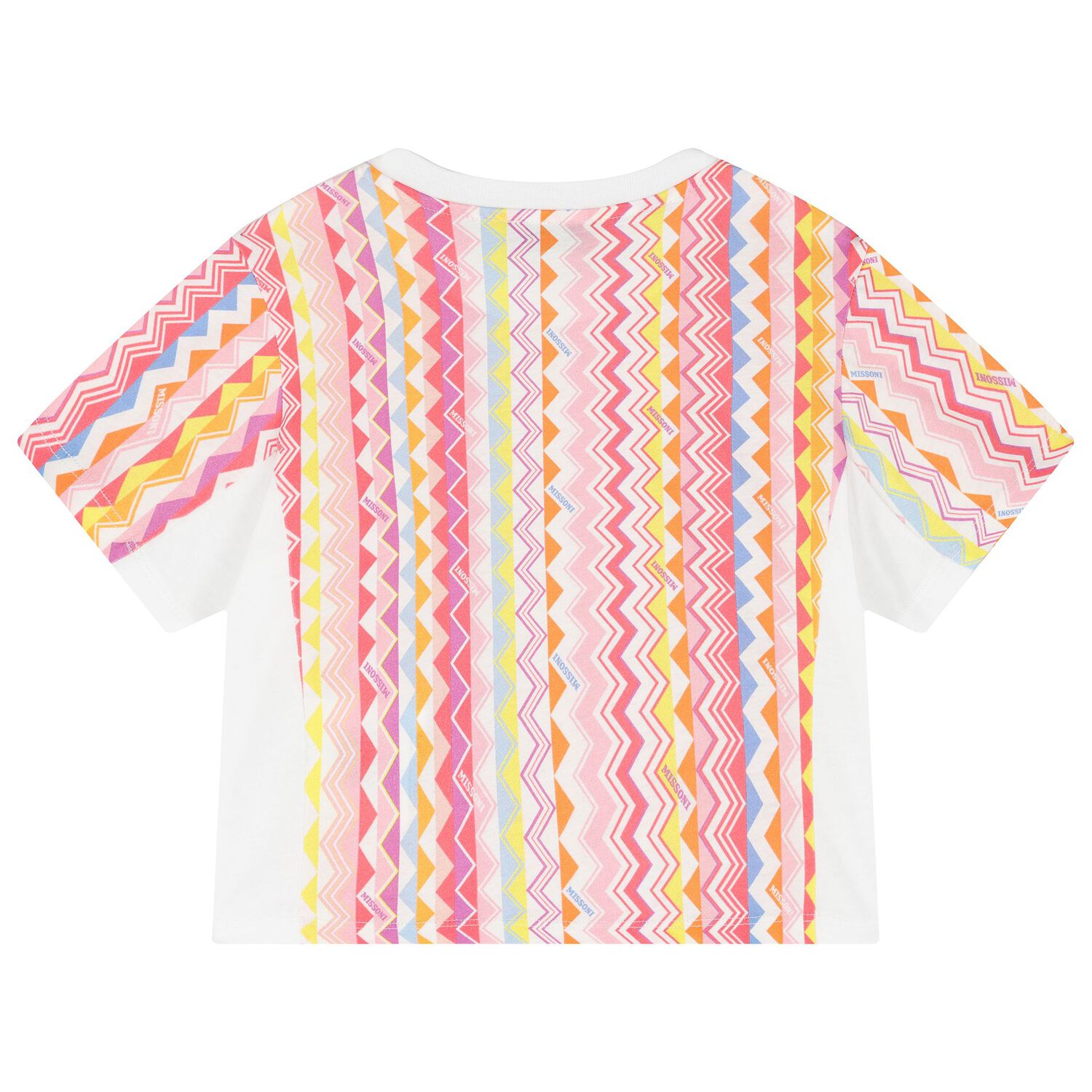 Girls White & Pink Zig Zag T-Shirt, 1, hi-res