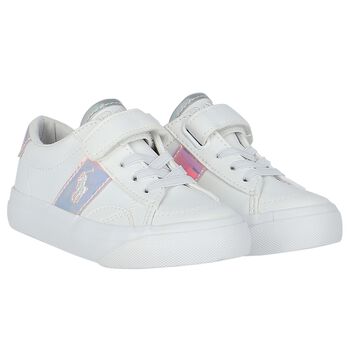 Girls White Logo Trainers