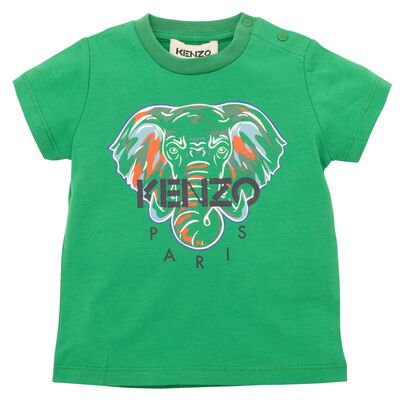 Younger Boys Green Elephant Logo T-Shirt
