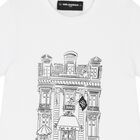 تي شيرت بنات بالشعار باللون الأبيض , 1, hi-res